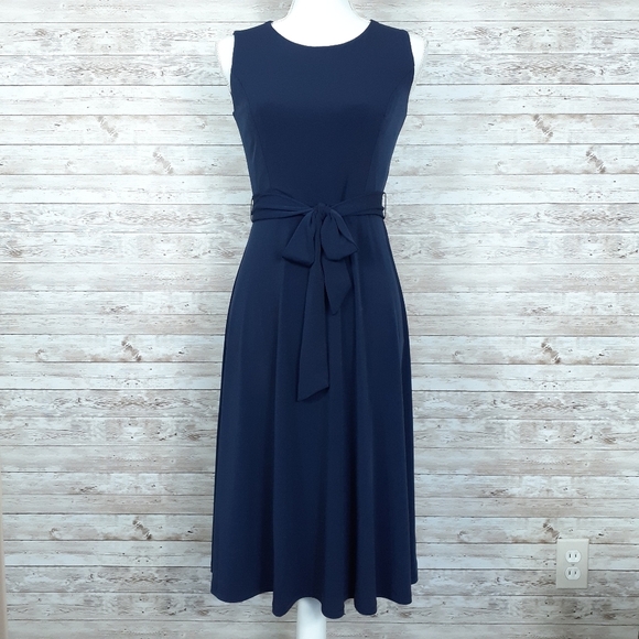 Charter Club Sleeveless Dress PS Belted Blue 529 - Picture 1 of 6